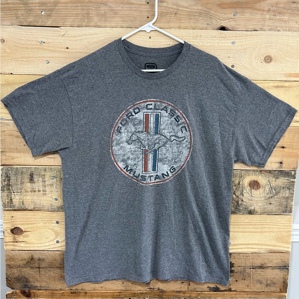 Ford Mustang Shirt Mens X-Large Gray Classic Logo